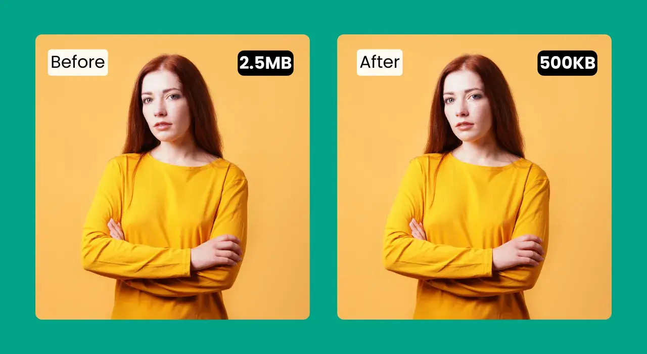 Before and After results - compress image to 500kb