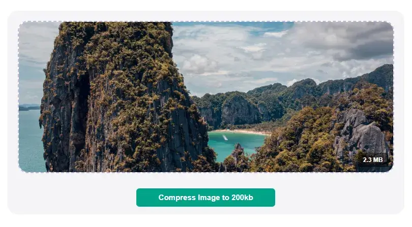 After selecting image click on compress image to 200kb