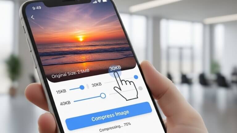 how to compress image size in mobile